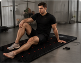 Mann nach dem Training auf der RECOMAT Therapiematte