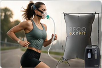 Athletin beim Lauftraining mit Reco Oxyfit Sauerstoffsystem