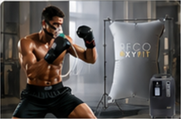 Boxer beim Training mit Reco Oxyfit Sauerstoffsystem